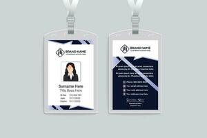 Clean minimal id card design vector