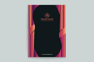 Gradient color  notebook cover template vector