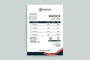 Red  color invoice design vector