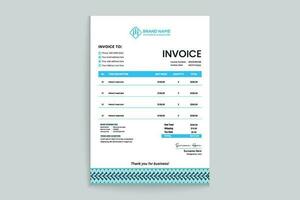 Company invoice design and blue color vector