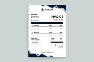 Clean minimal invoice design template vector