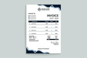 Clean minimal invoice design template vector