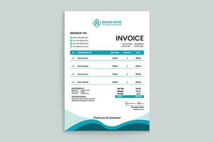 Corporate invoice template vector