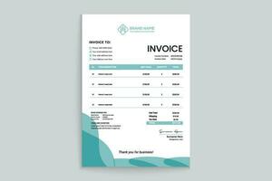 Clean minimal invoice design template vector