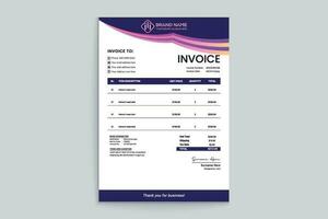 Clean minimal invoice design template vector