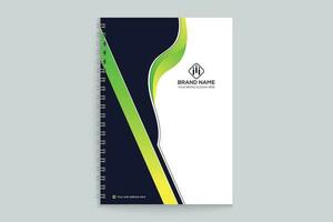 Corporate  green color notebook cover design vector