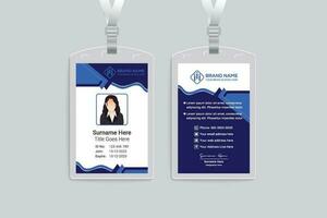 Clean style modern id card template vector