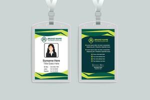 Company id card design and green color vector