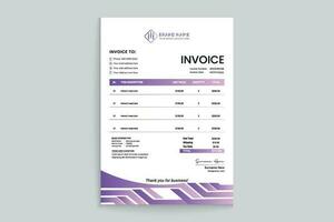 Gradient color  invoice design vector