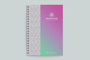 Gradient   notebook cover template design vector