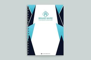 Blue color notebook cover design vector
