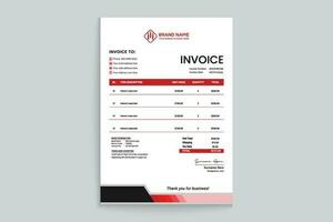 Red color invoice design vector