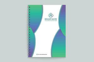 Gradient color  notebook cover template vector