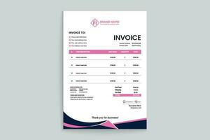 pink shape invoice design vector