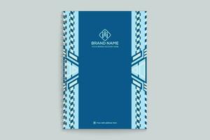 Blue color notebook cover design vector