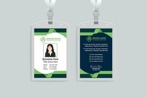 Company id card design and green color vector