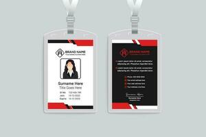 Corporate red and black color id card design vector