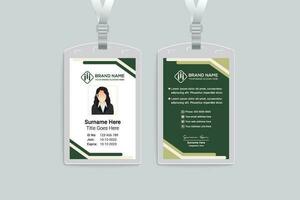 Company id card design and green color vector