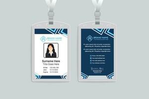 Company id card design and blue color vector