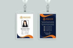 Orange elegant corporate id card design vector