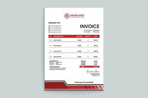 Red and black color invoice design vector