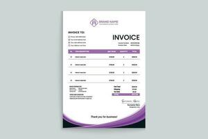 Gradient color invoice template vector