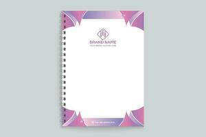Gradient color  notebook cover template vector