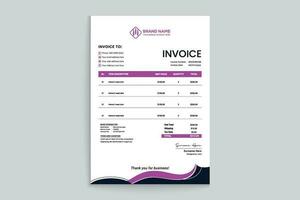 Clean minimal invoice design template vector