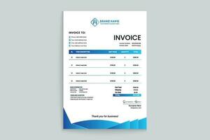 Gradient color  invoice design vector