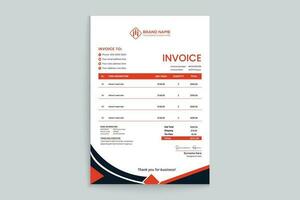 Red color invoice design vector