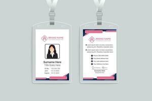 Clean style modern id card template vector