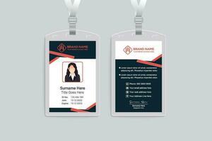 Corporate orange and black color id card design vector