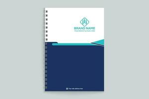 notebook cover design with blue color vector