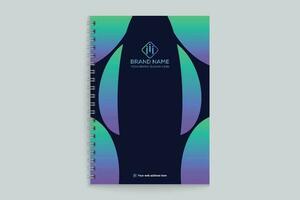 Gradient color  notebook cover template vector