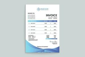 Company invoice design and blue color vector