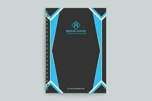 notebook cover design with blue color vector