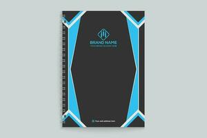 notebook cover design with blue color vector