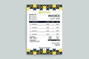 Elegant shape invoice template vector