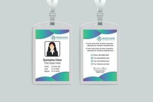 Gradient color id card template vector