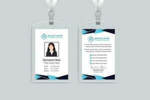 Blue color id card design vector