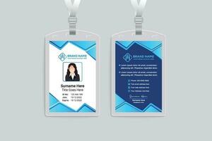 Company id card design and blue color vector