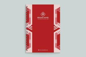 Red  color notebook cover design vector