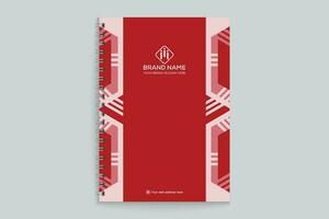 Red  color notebook cover design vector