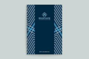 notebook cover design with blue color vector