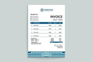 Company invoice design and blue color vector