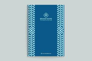 Blue color notebook cover design vector