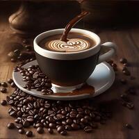 Coffee cup and beans Image photo