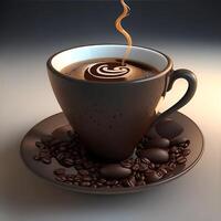 Coffee cup and beans Image photo