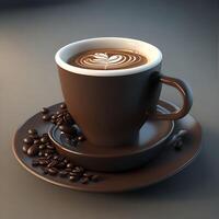 Coffee cup and beans Image photo