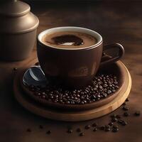 Coffee cup and beans Image photo
